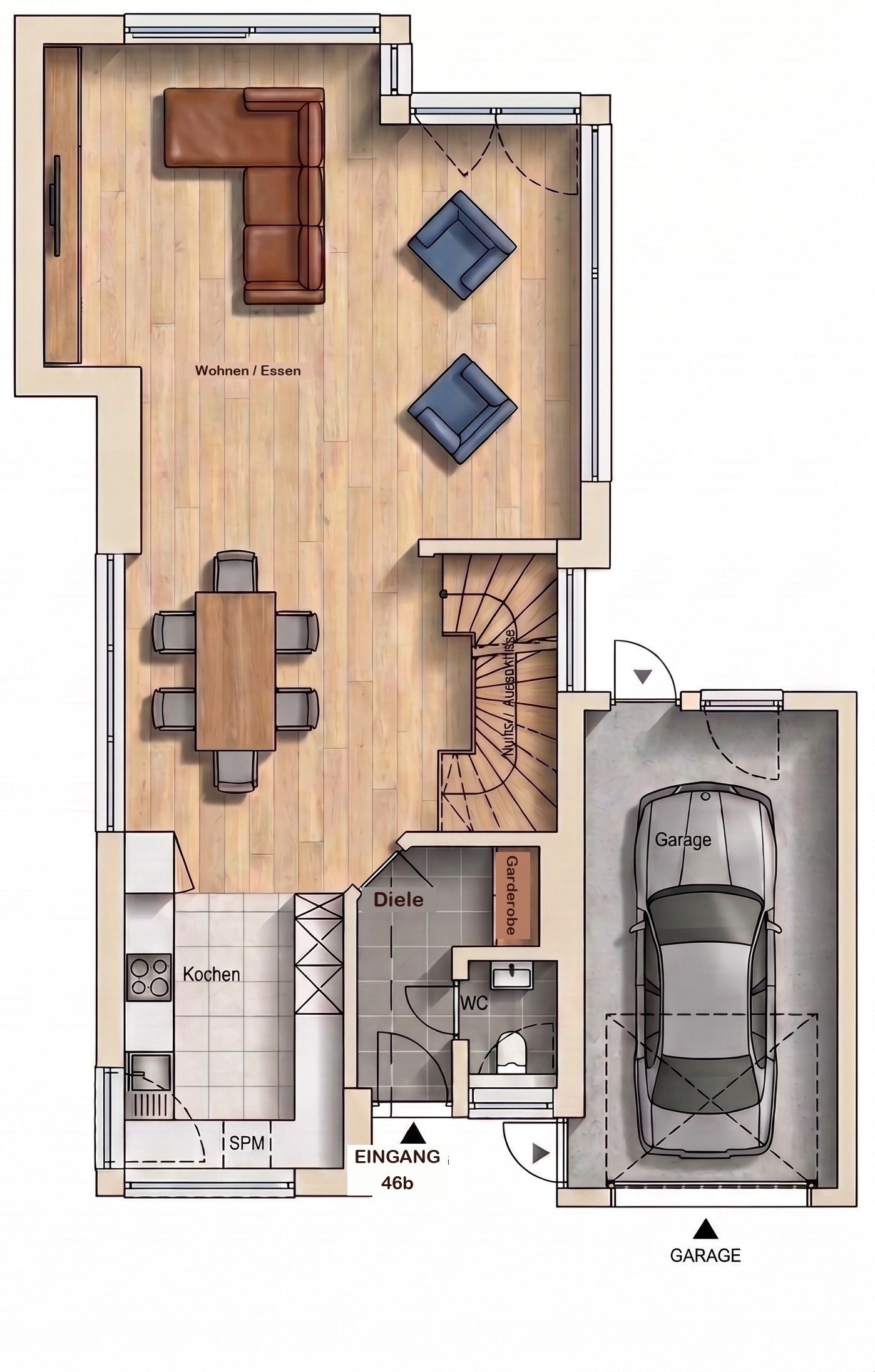 Grundriss Erdgeschoss Haus 46b