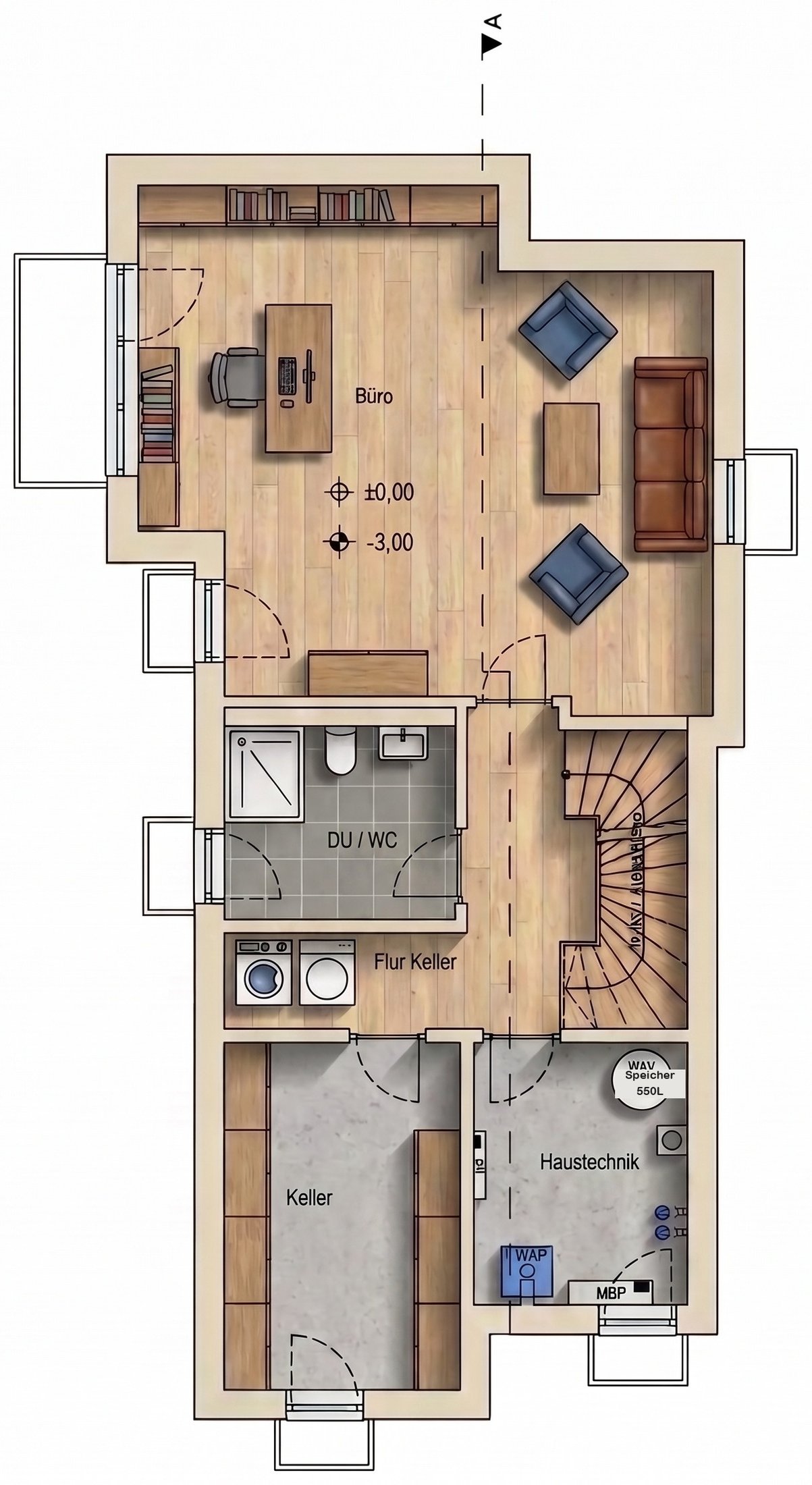 Grundriss Kellergeschoss Haus 46b